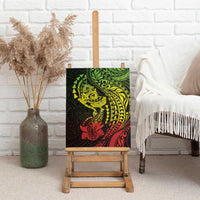 Hawaiian Manta Ray and Hammerhead Shark Tribal Tattoo Canvas Wall Art with Polynesian Tribal Pattern Reggae Style