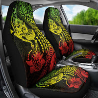 Hawaiian Manta Ray and Hammerhead Shark Tribal Tattoo Car Seat Cover with Polynesian Tribal Pattern Reggae Style LT03 - Polynesian Pride