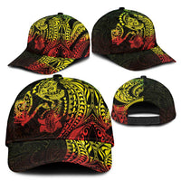 Hawaiian Manta Ray and Hammerhead Shark Tribal Tattoo Classic Cap with Polynesian Tribal Pattern Reggae Style LT03 - Polynesian Pride