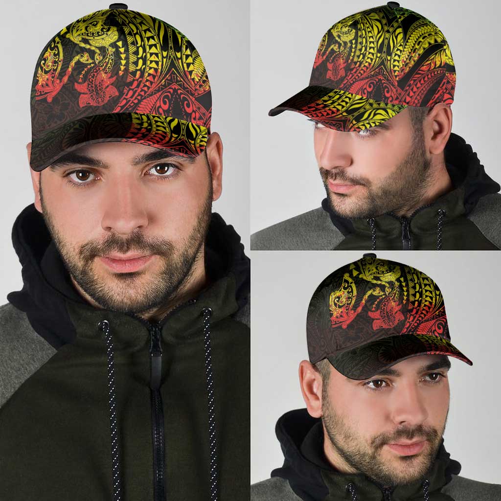 Hawaiian Manta Ray and Hammerhead Shark Tribal Tattoo Classic Cap with Polynesian Tribal Pattern Reggae Style LT03 - Polynesian Pride