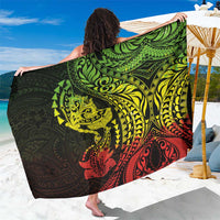 Hawaiian Manta Ray and Hammerhead Shark Tribal Tattoo Sarong with Polynesian Tribal Pattern Reggae Style LT03 One Size 44 x 66 inches Multicolor - Polynesian Pride