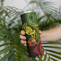 Hawaiian Manta Ray and Hammerhead Shark Tribal Tattoo Skinny Tumbler with Polynesian Tribal Pattern Reggae Style LT03 - Polynesian Pride