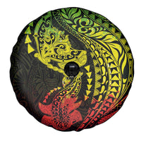 Hawaiian Manta Ray and Hammerhead Shark Tribal Tattoo Spare Tire Cover with Polynesian Tribal Pattern Reggae Style LT03 - Polynesian Pride