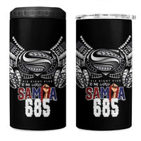Super Samoa-Six Eight Five to The World 4 in 1 Can Cooler Tumbler Traditional Samoan Tattoo Black Color LT03 One Size: 16 oz Black - Polynesian Pride