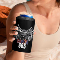 Super Samoa-Six Eight Five to The World 4 in 1 Can Cooler Tumbler Traditional Samoan Tattoo Black Color LT03 - Polynesian Pride