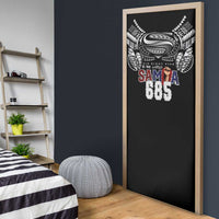 Super Samoa-Six Eight Five to The World Door Cover Traditional Samoan Tattoo Black Color LT03 - Polynesian Pride
