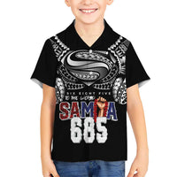 Super Samoa-Six Eight Five to The World Family Matching Long Sleeve Bodycon Dress and Hawaiian Shirt Traditional Samoan Tattoo Black Color LT03 Son's Shirt Black - Polynesian Pride