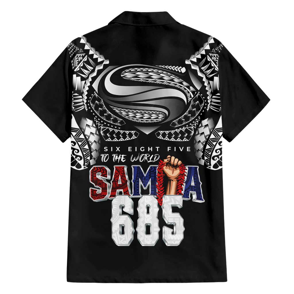 Super Samoa-Six Eight Five to The World Family Matching Short Sleeve Bodycon Dress and Hawaiian Shirt Traditional Samoan Tattoo Black Color LT03 - Polynesian Pride
