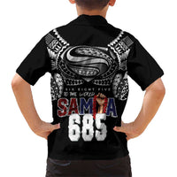 Super Samoa-Six Eight Five to The World Family Matching Summer Maxi Dress and Hawaiian Shirt Traditional Samoan Tattoo Black Color LT03 - Polynesian Pride
