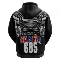 Super Samoa-Six Eight Five to The World Hoodie Traditional Samoan Tattoo Black Color