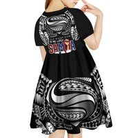Super Samoa-Six Eight Five to The World Kid Short Sleeve Dress Traditional Samoan Tattoo Black Color LT03 - Polynesian Pride