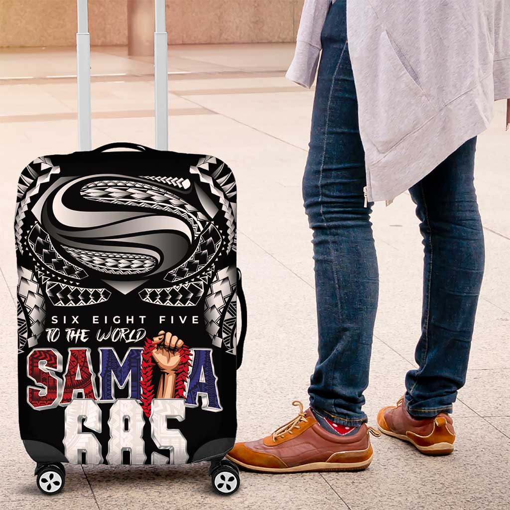 Super Samoa-Six Eight Five to The World Luggage Cover Traditional Samoan Tattoo Black Color