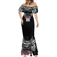 Super Samoa-Six Eight Five to The World Mermaid Dress Traditional Samoan Tattoo Black Color LT03 - Polynesian Pride