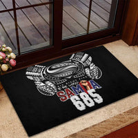 Super Samoa-Six Eight Five to The World Rubber Doormat Traditional Samoan Tattoo Black Color LT03 - Polynesian Pride