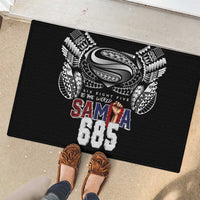 Super Samoa-Six Eight Five to The World Rubber Doormat Traditional Samoan Tattoo Black Color LT03 - Polynesian Pride