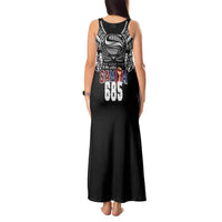 Super Samoa-Six Eight Five to The World Tank Maxi Dress Traditional Samoan Tattoo Black Color LT03 - Polynesian Pride