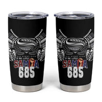 Super Samoa-Six Eight Five to The World Tumbler Cup Traditional Samoan Tattoo Black Color
