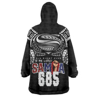 Super Samoa-Six Eight Five to The World Wearable Blanket Hoodie Traditional Samoan Tattoo Black Color LT03 - Polynesian Pride