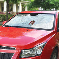 Super Samoa-Six Eight Five to The World Auto Sun Shade Traditional Samoan Tattoo All White
