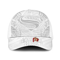 Super Samoa-Six Eight Five to The World Baseball Net Cap Traditional Samoan Tattoo All White