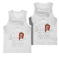 Super Samoa-Six Eight Five to The World Basketball Jersey Traditional Samoan Tattoo All White
