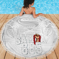 Super Samoa-Six Eight Five to The World Beach Blanket Traditional Samoan Tattoo All White