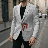 Super Samoa-Six Eight Five to The World Blazer Traditional Samoan Tattoo All White