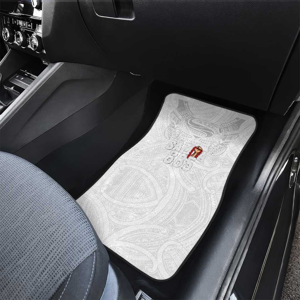 Super Samoa-Six Eight Five to The World Car Mats Traditional Samoan Tattoo All White