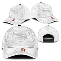 Super Samoa-Six Eight Five to The World Classic Cap Traditional Samoan Tattoo All White