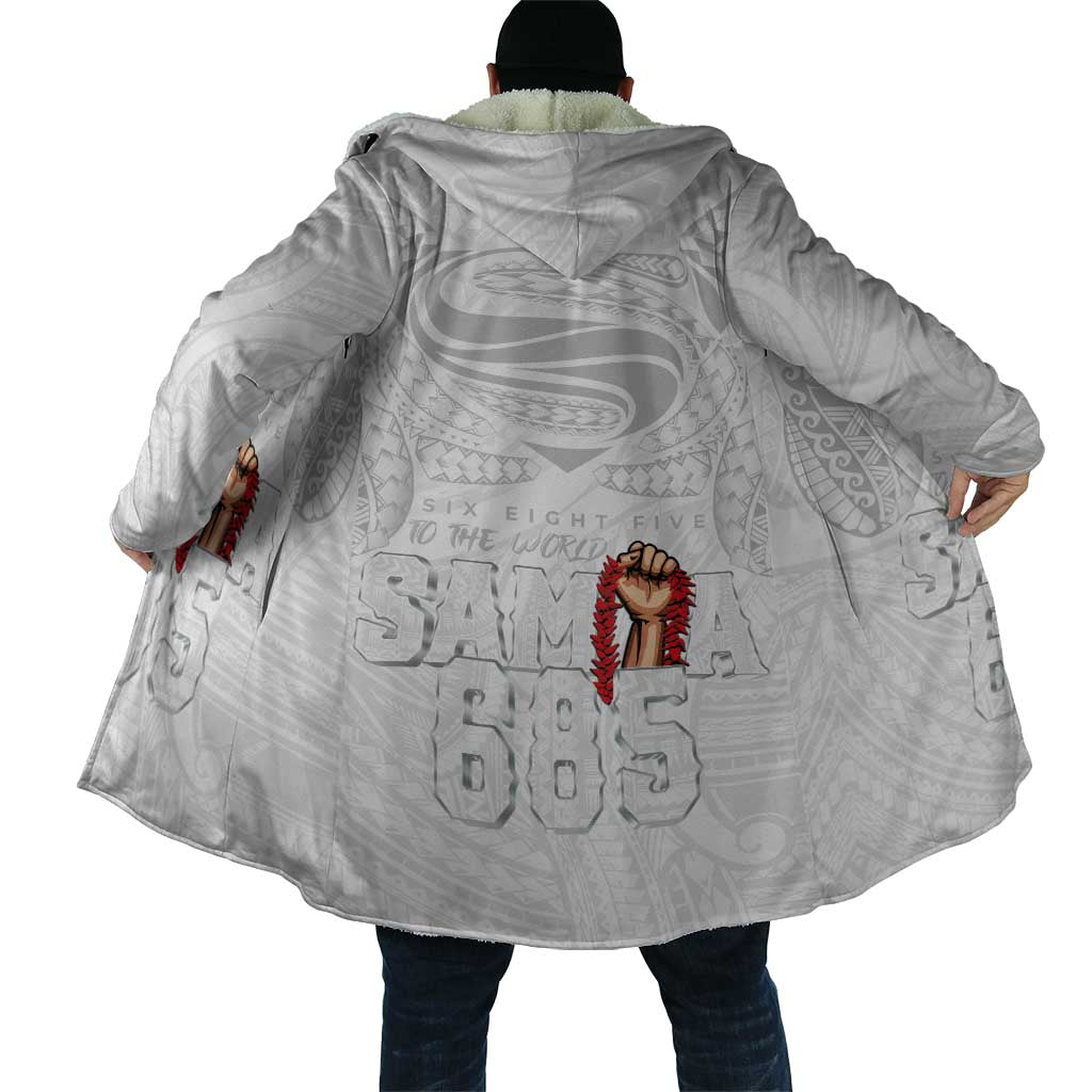 Super Samoa-Six Eight Five to The World Cloak Traditional Samoan Tattoo All White