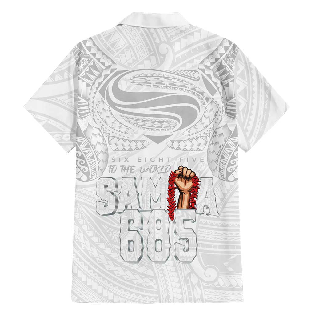 Super Samoa-Six Eight Five to The World Family Matching Mermaid Dress and Hawaiian Shirt Traditional Samoan Tattoo All White LT03 - Polynesian Pride