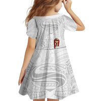 Super Samoa-Six Eight Five to The World Family Matching Summer Maxi Dress and Hawaiian Shirt Traditional Samoan Tattoo All White LT03 - Polynesian Pride