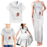 Super Samoa-Six Eight Five to The World Family Matching Tank Maxi Dress and Hawaiian Shirt Traditional Samoan Tattoo All White LT03 - Polynesian Pride