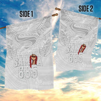 Super Samoa-Six Eight Five to The World Garden Flag Traditional Samoan Tattoo All White