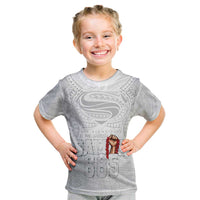 Super Samoa-Six Eight Five to The World Kid T Shirt Traditional Samoan Tattoo All White