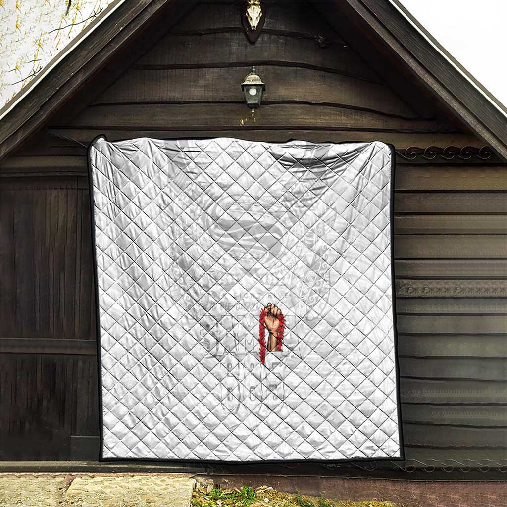 Super Samoa-Six Eight Five to The World Quilt Traditional Samoan Tattoo All White