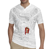 Super Samoa-Six Eight Five to The World Rugby Jersey Traditional Samoan Tattoo All White