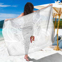 Super Samoa-Six Eight Five to The World Sarong Traditional Samoan Tattoo All White