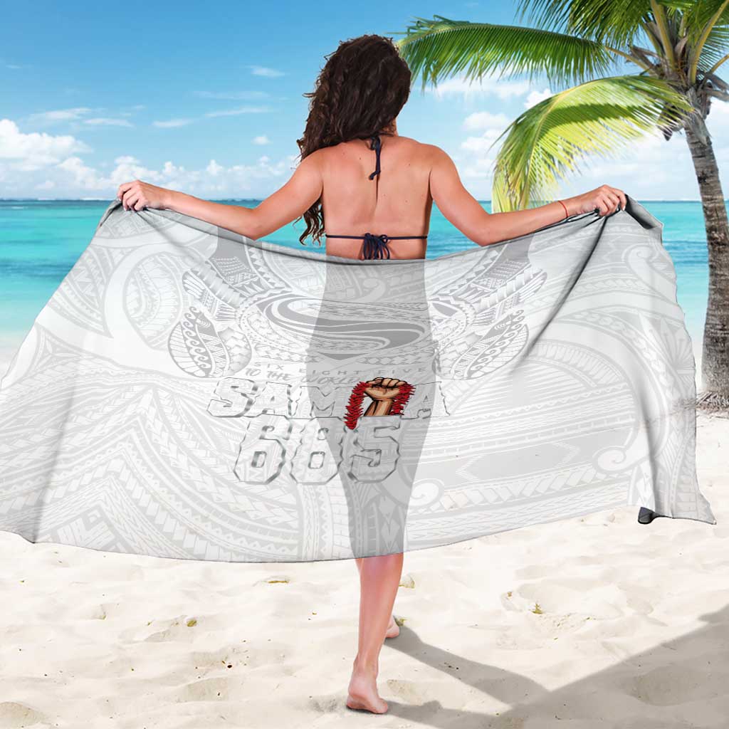 Super Samoa-Six Eight Five to The World Sarong Traditional Samoan Tattoo All White