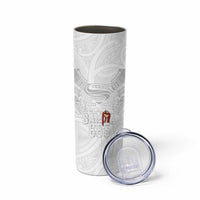 Super Samoa-Six Eight Five to The World Skinny Tumbler Traditional Samoan Tattoo All White LT03 - Polynesian Pride