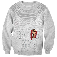 Super Samoa-Six Eight Five to The World Sweatshirt Traditional Samoan Tattoo All White