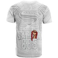 Super Samoa-Six Eight Five to The World T Shirt Traditional Samoan Tattoo All White LT03 - Polynesian Pride