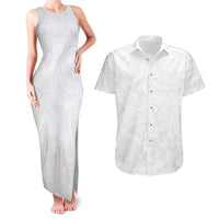 Lotu Tamaiti Samoan Art Tattoo Polynesian Pattern Couples Matching Tank Maxi Dress and Hawaiian Shirt LT03 White - Polynesian Pride