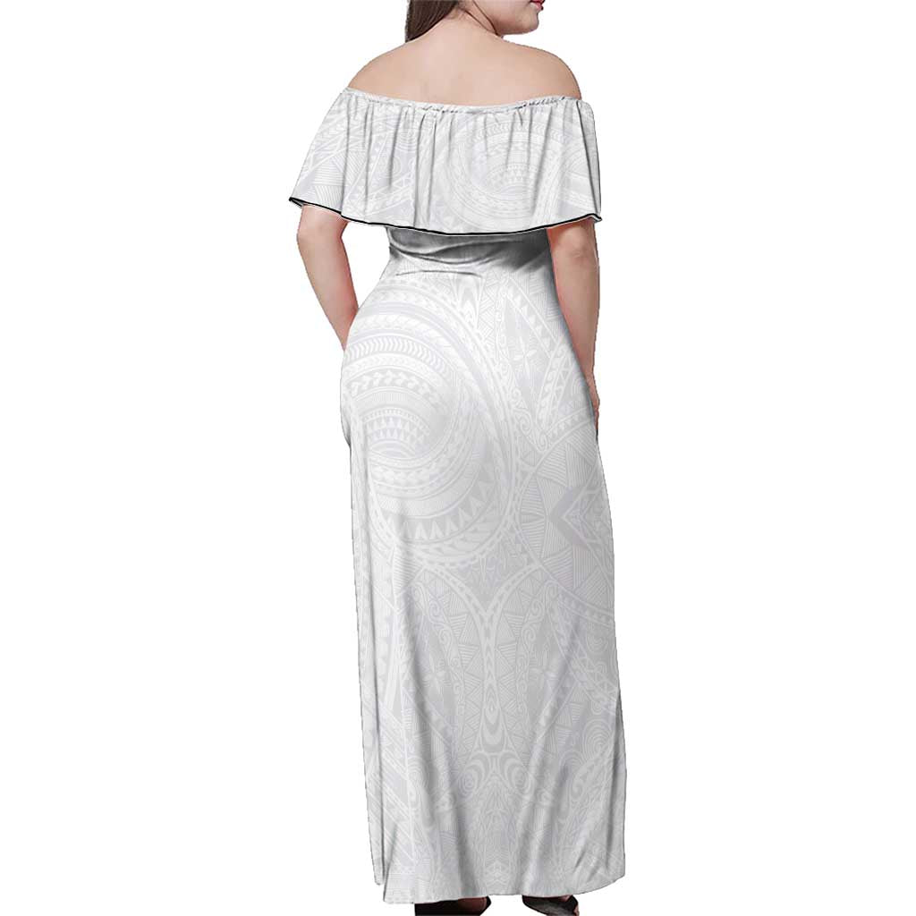 Lotu Tamaiti Samoan Art Tattoo Polynesian Pattern Family Matching Off Shoulder Maxi Dress and Hawaiian Shirt LT03 - Polynesian Pride
