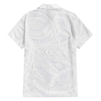Lotu Tamaiti Samoan Art Tattoo Polynesian Pattern Family Matching Off Shoulder Short Dress and Hawaiian Shirt LT03 - Polynesian Pride