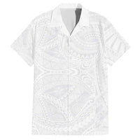 Lotu Tamaiti Samoan Art Tattoo Polynesian Pattern Family Matching Short Sleeve Bodycon Dress and Hawaiian Shirt LT03 Dad's Shirt - Short Sleeve White - Polynesian Pride