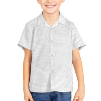 Lotu Tamaiti Samoan Art Tattoo Polynesian Pattern Family Matching Summer Maxi Dress and Hawaiian Shirt LT03 Son's Shirt White - Polynesian Pride