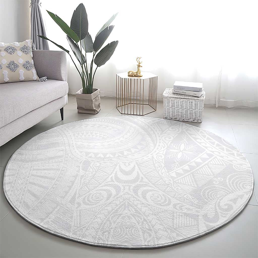 Lotu Tamaiti Samoan Art Tattoo Polynesian Pattern Round Carpet LT03 - Polynesian Pride