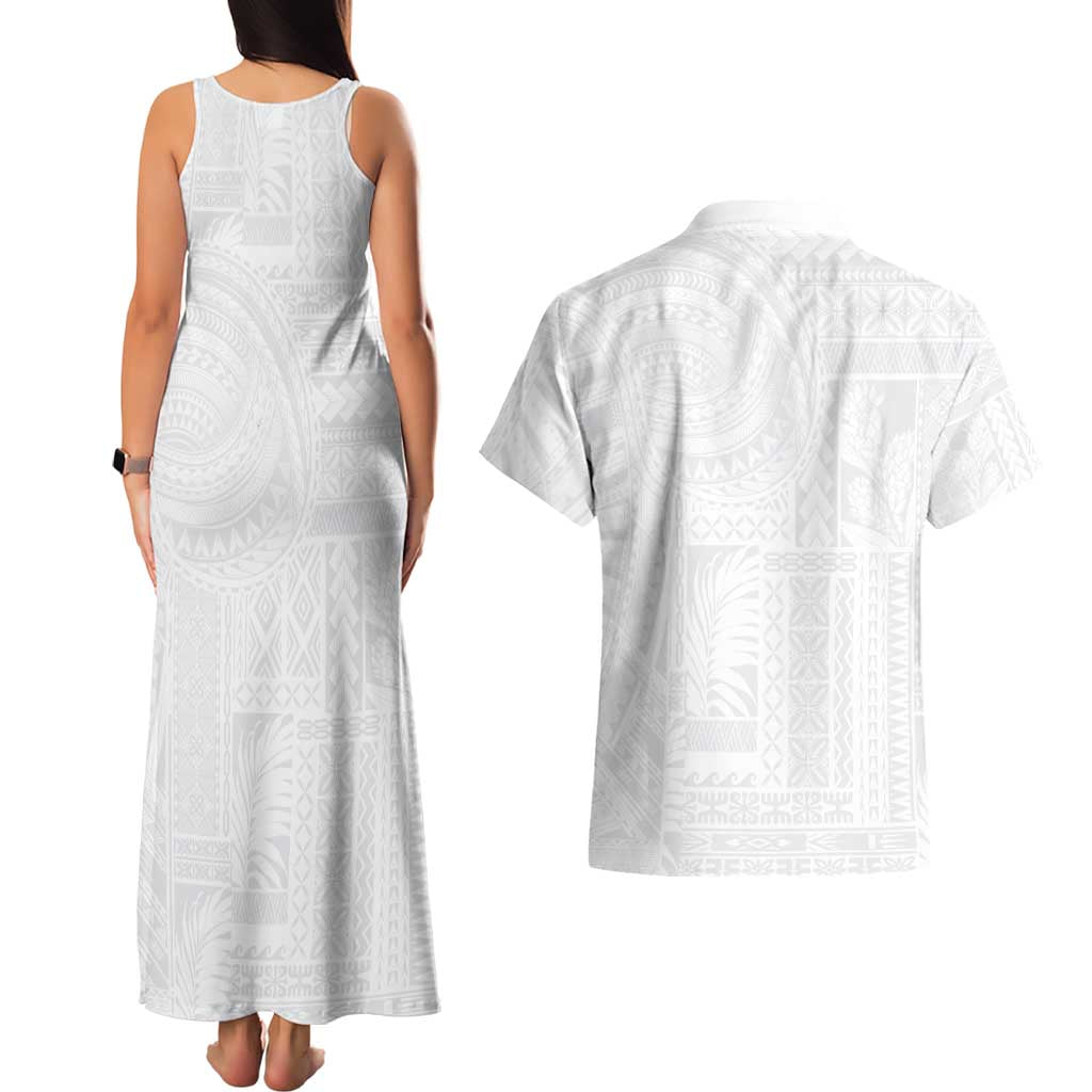 Lotu Tamaiti Samoan Art Tattoo Siapo Pattern Couples Matching Tank Maxi Dress and Hawaiian Shirt LT03 - Polynesian Pride