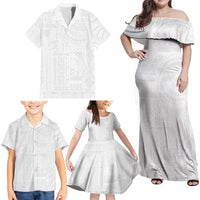 Lotu Tamaiti Samoan Art Tattoo Siapo Pattern Family Matching Off Shoulder Maxi Dress and Hawaiian Shirt LT03 - Polynesian Pride